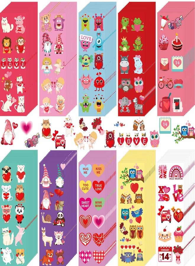 FEBSNOW Valentine Day Stickers,100 Sheets Valentine Stickers for Kids Over 1000pcs Assorted Animal Heart Labels Sticker Holiday Love Stickers Crafts for Valentine Day Party Favors Gifts Decor - Image 1